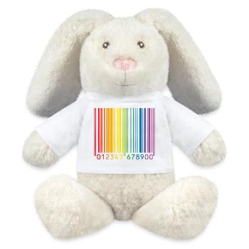 Code-barres gay - Lapin en peluche recyclé MiniFeet® Crème - blanc - Devant