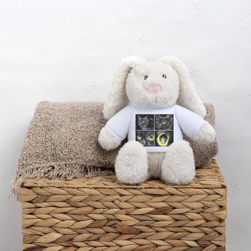 CIBLE VERROUILLÉE Lapin en peluche recyclé MiniFeet® Crème