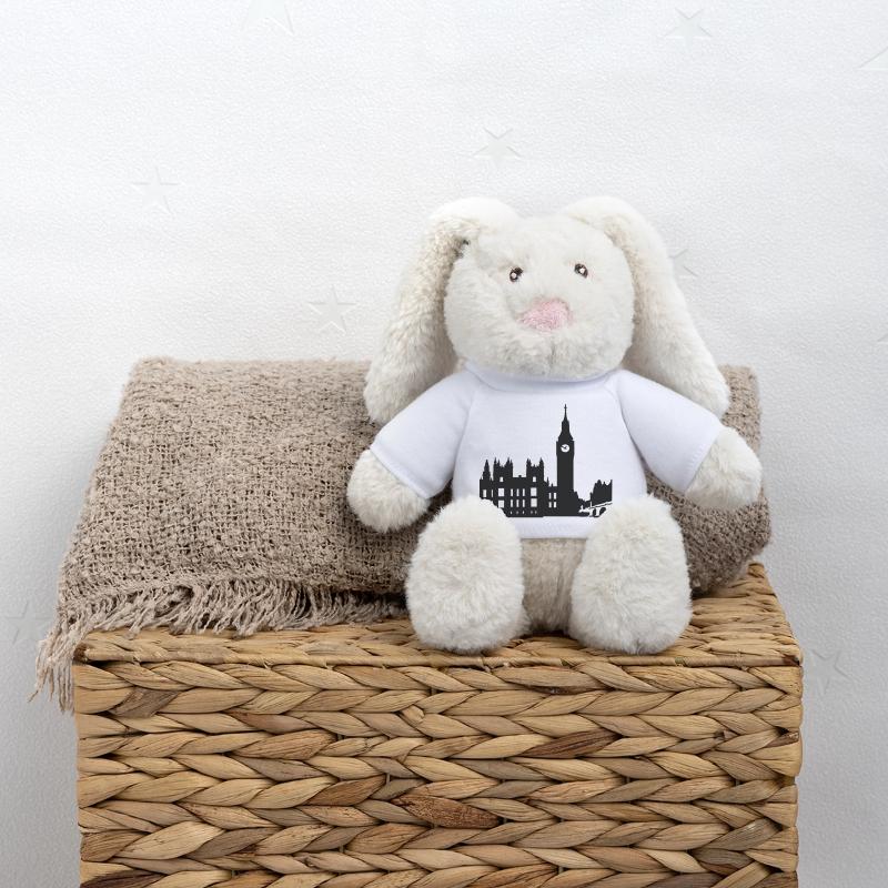 Londres Lapin en peluche recyclé MiniFeet® Crème