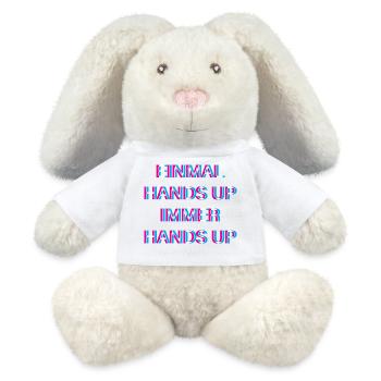 Hands Up Music Dancecore Merch - Lapin en peluche recyclé MiniFeet® Crème - blanc - Devant