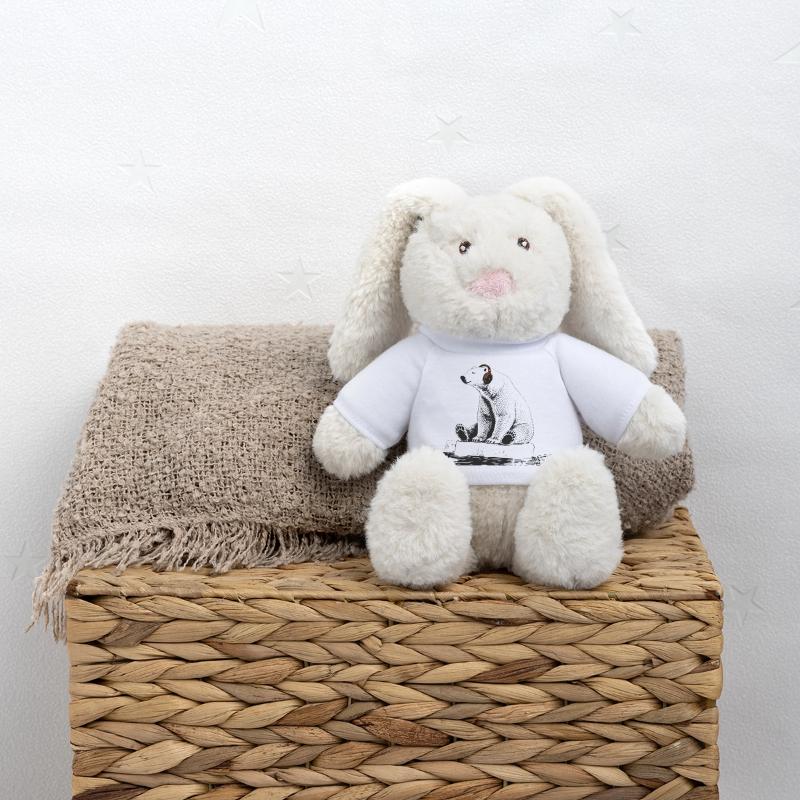 Rythmes arctiques Lapin en peluche recyclé MiniFeet® Crème
