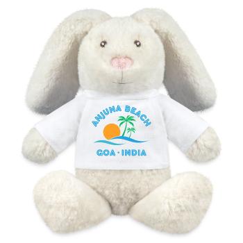 Plage d’Anjuna Goa Coucher de soleil - Lapin en peluche recyclé MiniFeet® Crème - blanc - Devant