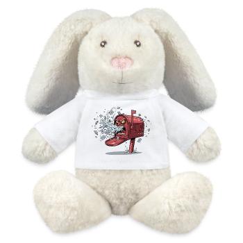 Épidémie de boîte aux lettres en colère - Lapin en peluche recyclé MiniFeet® Crème - blanc - Devant