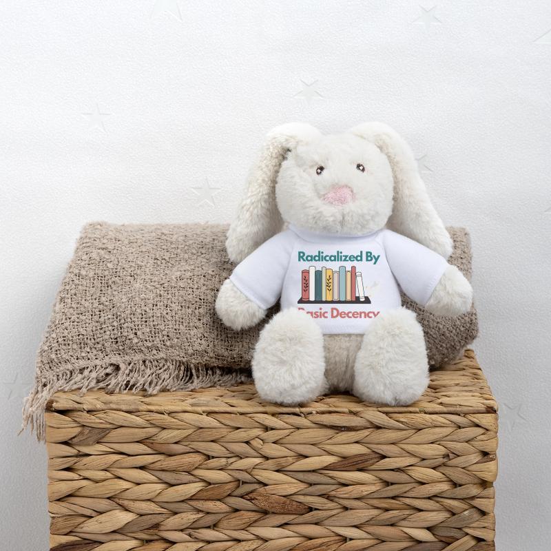 Radicalized By Basic Decency Funny Sarcastic  MiniFeet® RecycelHase® Bunny Cream