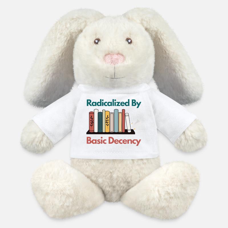 Radicalized By Basic Decency Funny Sarcastic  - MiniFeet® RecycelHase® Bunny Cream - white