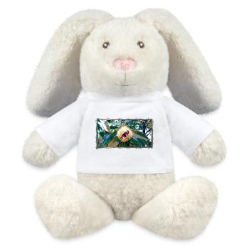 Kastanie in spitzen Blätterdesign - MiniFeet® RecycelHase® Creme - Weiß - Vorne