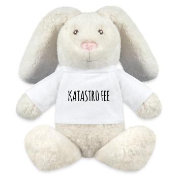Katastrophe? Katastrofee! – Freches Wortspiel - MiniFeet® RecycelHase® Creme - Weiß - Vorne