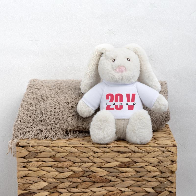 20V turbo Lapin en peluche recyclé MiniFeet® Crème