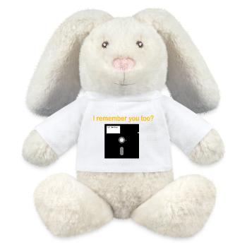 5 disquettes 25 pouces - Lapin en peluche recyclé MiniFeet® Crème - blanc - Devant