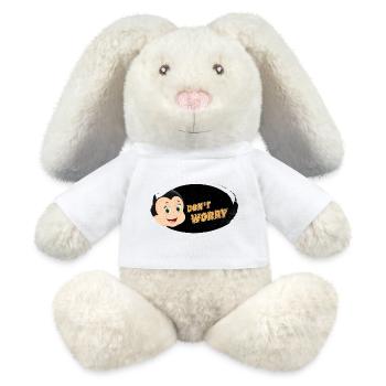 Dont worry be happy with Comic - MiniFeet® RecycelHase® Creme - Weiß - Vorne