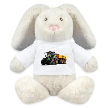 Deutz avec remorque benne - Lapin en peluche recyclé MiniFeet® Crème - blanc - Devant