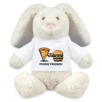 Foodie Friends Fist Bump Digital Art Pizza Burger - MiniFeet® RecycelHase® Bunny Cream - white - Front