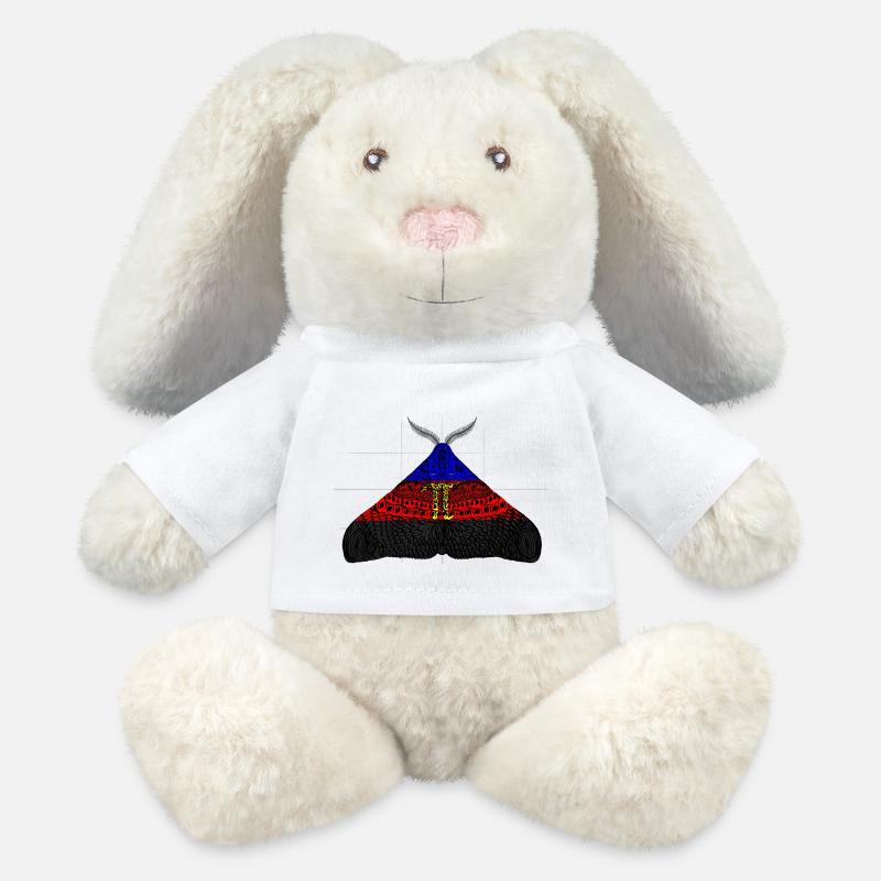 Polyamorous Pride Moth Motif A - MiniFeet® RecycelHase® Bunny Cream - white