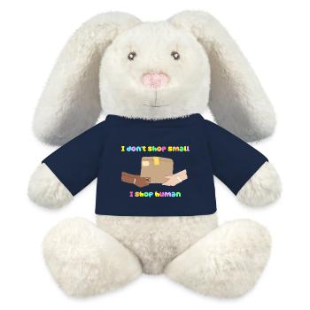 Shop Small, Shop Human - Lapin en peluche recyclé MiniFeet® Crème - bleu marine - Devant
