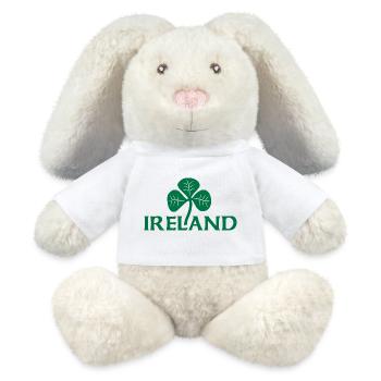 L’Irlande et le trèfle - Lapin en peluche recyclé MiniFeet® Crème - blanc - Devant