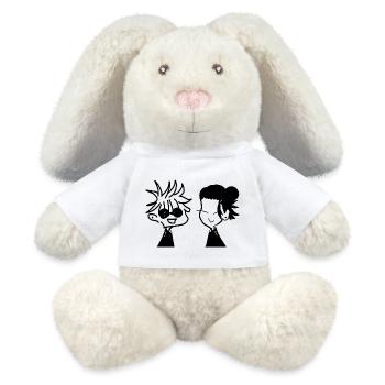 Japanese family anime artful - MiniFeet® RecycelHase® Bunny Cream - white - Front