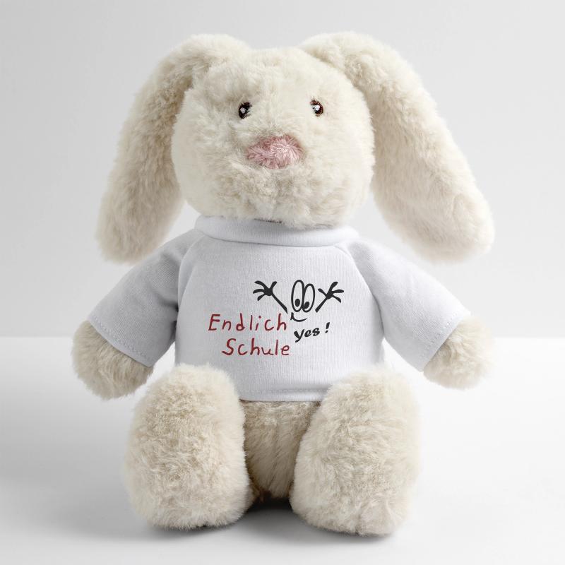 École Lapin en peluche recyclé MiniFeet® Crème