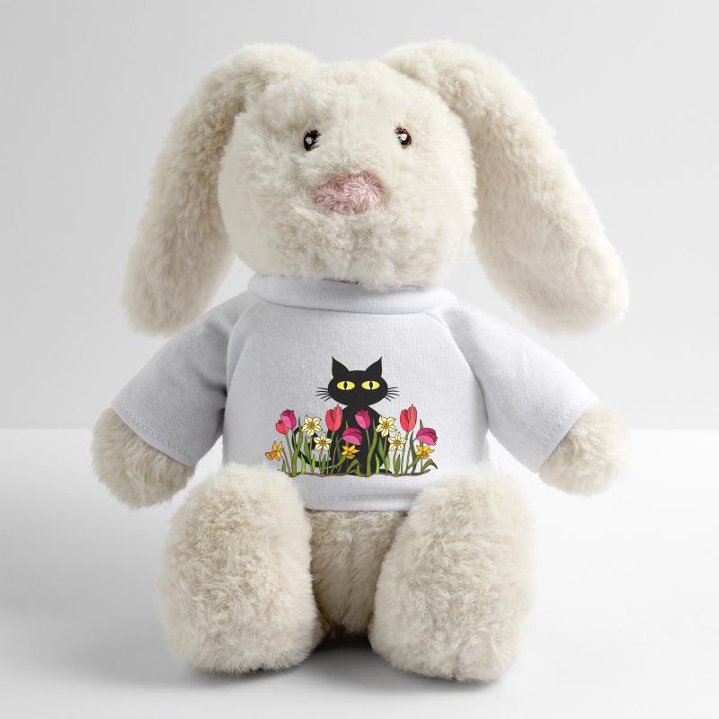 Chat Lapin en peluche recyclé MiniFeet® Crème