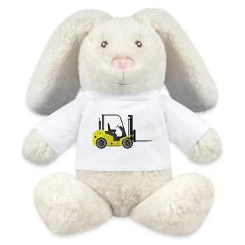 Chariot élévateur - Lapin en peluche recyclé MiniFeet® Crème - blanc - Devant