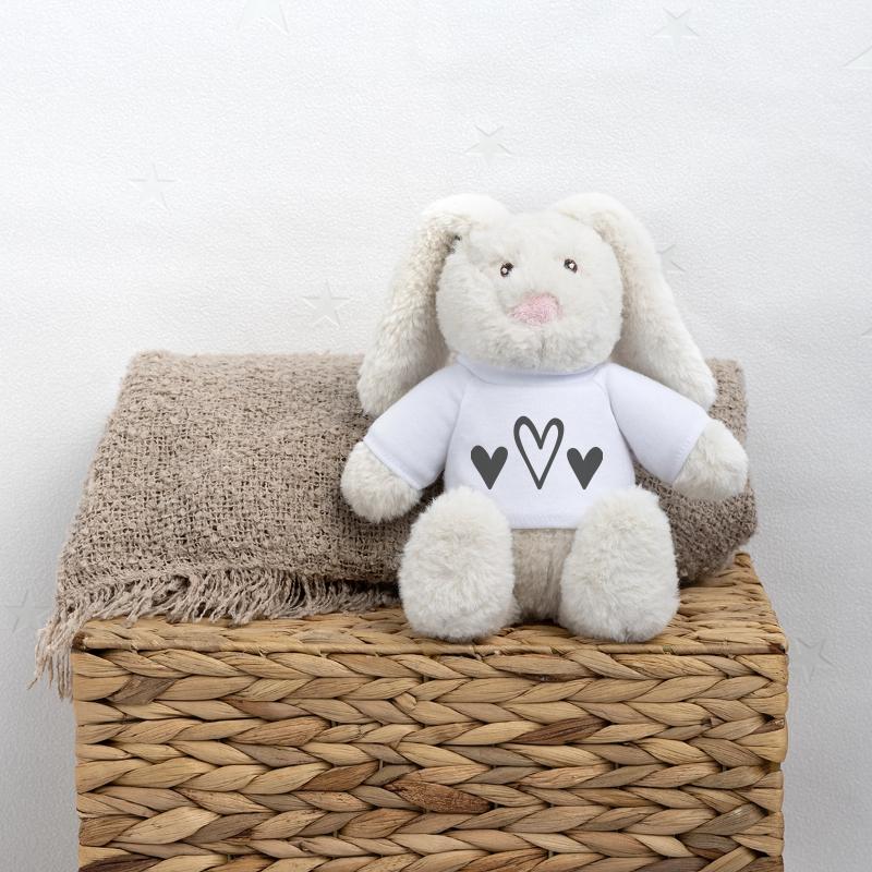 Conception des Trois Cœurs Lapin en peluche recyclé MiniFeet® Crème