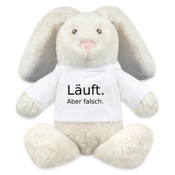 Laeuft ... aber falsch  - MiniFeet® RecycelHase® Creme - Weiß - Vorne