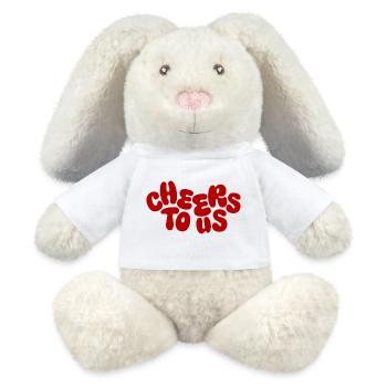 Cheers to Us – Colorful Bubble Font - MiniFeet® RecycelHase® Bunny Cream - white - Front