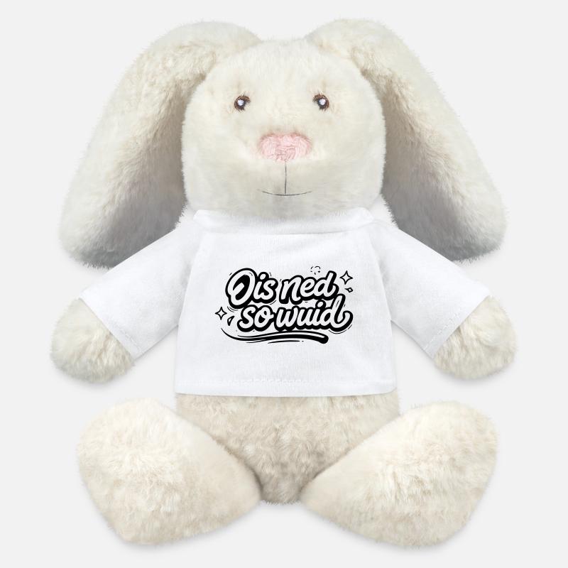 Ois ned so Wuid - MiniFeet® RecycelHase® Bunny Cream - white