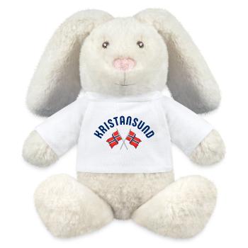Kristiansund Norway Flags Emblem - MiniFeet® RecycelHase® Bunny Cream - white - Front