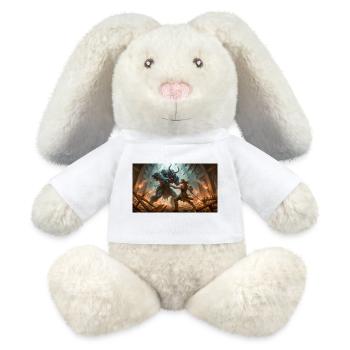 Beowulf Battles the Monster Grendel at Night nordi - MiniFeet® RecycelHase® Bunny Cream - white - Front