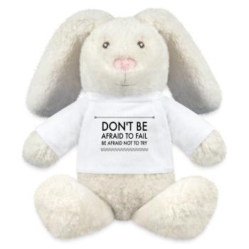 Zitat von Action Over Fear - MiniFeet® RecycelHase® Creme - Weiß - Vorne