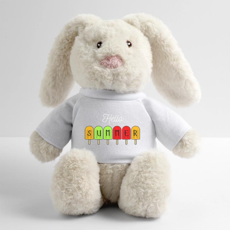 Hello Summer Popsicles Lapin en peluche recyclé MiniFeet® Crème
