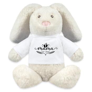 Mama Herz und Sterne | Minimalistisches Mama-Geschenk - MiniFeet® RecycelHase® Creme - Weiß - Vorne