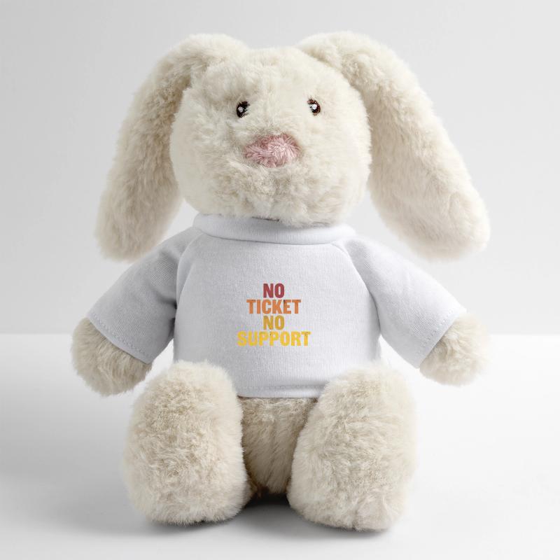 No ticket no support! EDV IT Informatiker Spruch MiniFeet® RecycelHase® Creme