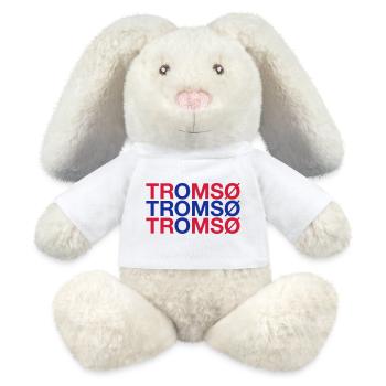 TROMSO Norway Norwegen Norge Norwegische Flagge - MiniFeet® RecycelHase® Creme - Weiß - Vorne