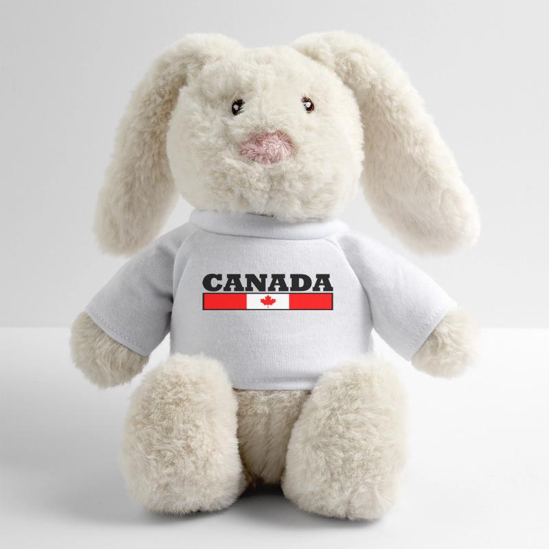 Drapeau du Canada Lapin en peluche recyclé MiniFeet® Crème