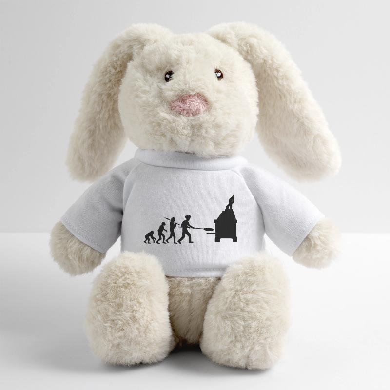 Evolution Pizza Boulanger Lapin en peluche recyclé MiniFeet® Crème