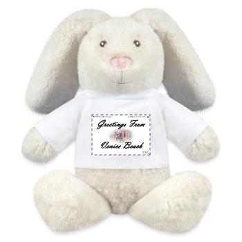 Carte postale souvenir de Venice Beach - Lapin en peluche recyclé MiniFeet® Crème - blanc - Devant