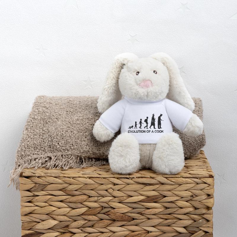 Évolution du chef Lapin en peluche recyclé MiniFeet® Crème
