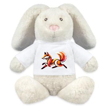 IMG 8245 - Lapin en peluche recyclé MiniFeet® Crème - blanc - Devant