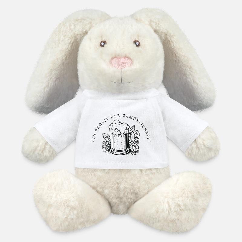 Ein Prosit der Gemütlichkeit - Lapin en peluche recyclé MiniFeet® Crème - blanc