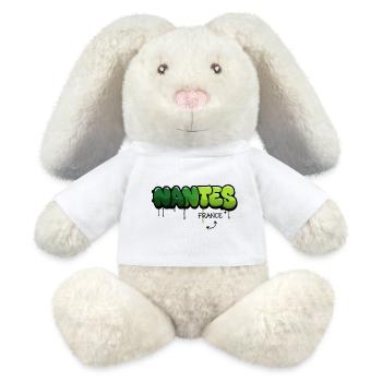 Nantes Graffiti Art Design - MiniFeet® RecycelHase® Bunny Cream - white - Front