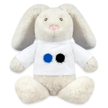 Blau und Schwarz - MiniFeet® RecycelHase® Creme - Weiß - Vorne