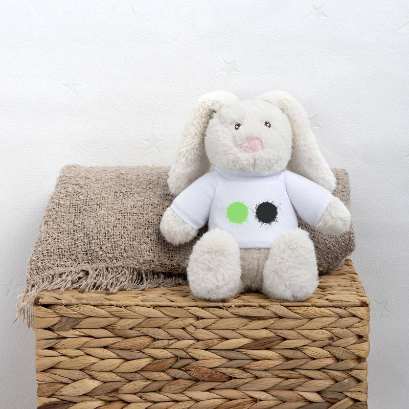 blanc vert Lapin en peluche recyclé MiniFeet® Crème