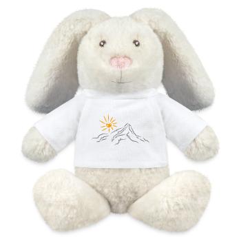 Mountain Nature Landscape - MiniFeet® RecycelHase® Bunny Cream - white - Front