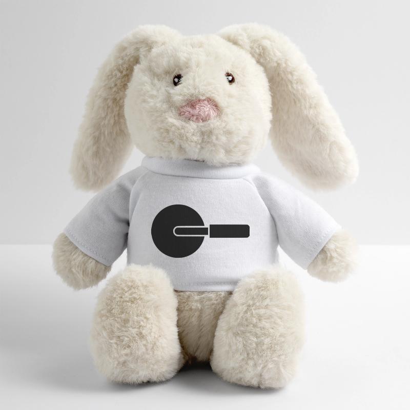 Couteau à roue coupe-pizza Lapin en peluche recyclé MiniFeet® Crème