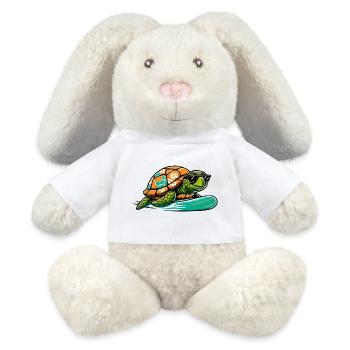 Hawaiianische Schildkröte Surfbrett - MiniFeet® RecycelHase® Creme - Weiß - Vorne
