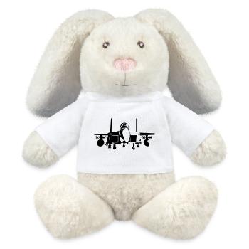 fighter F-15 - Lapin en peluche recyclé MiniFeet® Crème - blanc - Devant