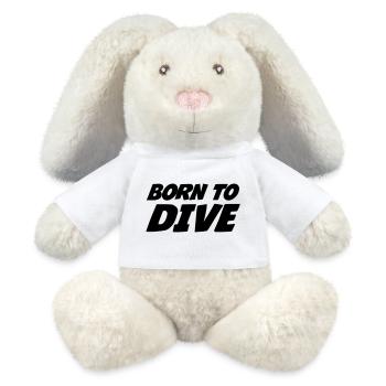 Born to dive - Lapin en peluche recyclé MiniFeet® Crème - blanc - Devant
