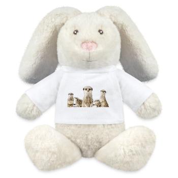 Famille de suricates - Lapin en peluche recyclé MiniFeet® Crème - blanc - Devant