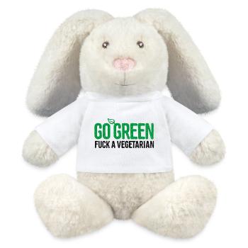 Anti Vegetarian Griller Go green fuck a vegetarian - MiniFeet® RecycelHase® Bunny Cream - white - Front